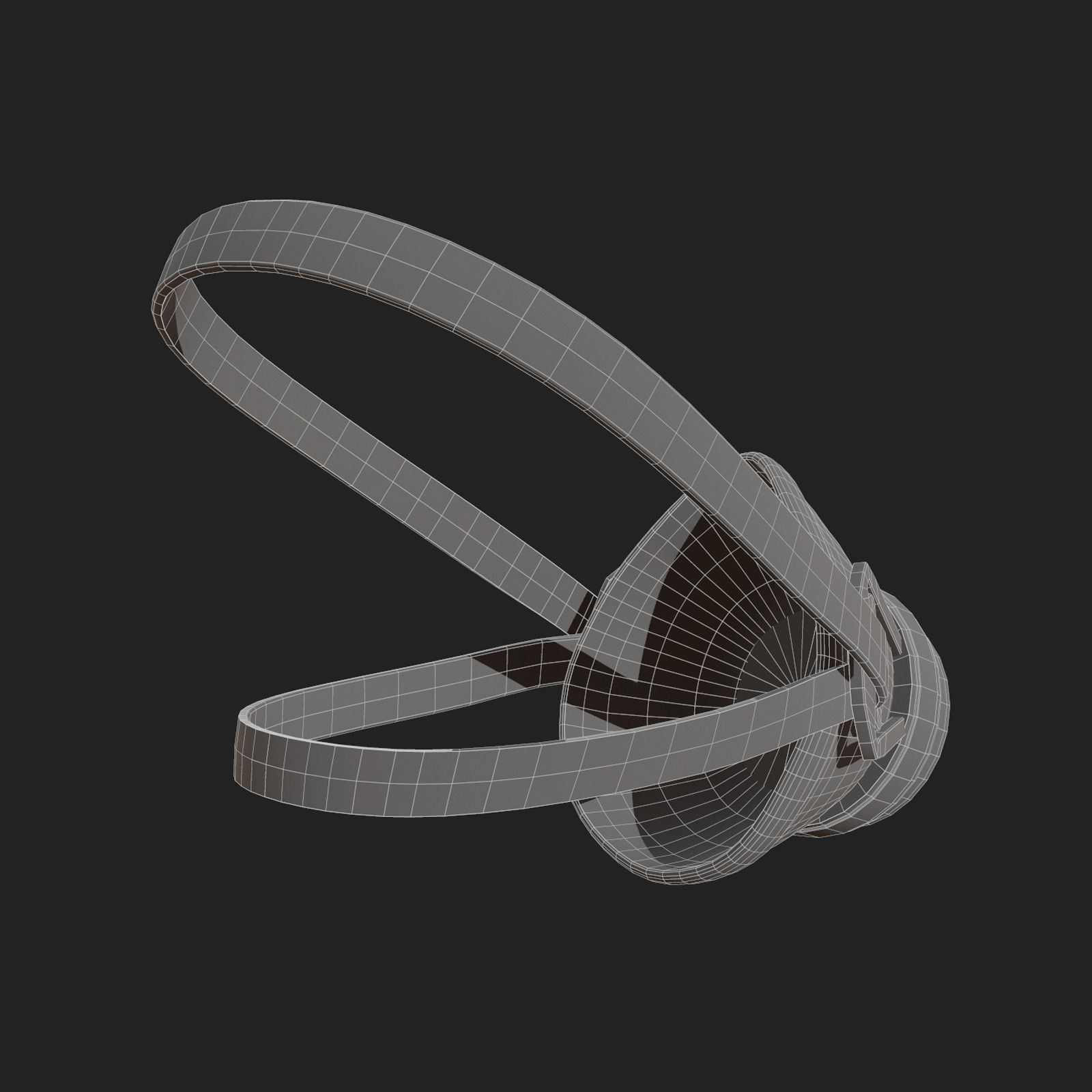 Gas mask respirator sci fi futuristic technology Low-poly 3D model_9