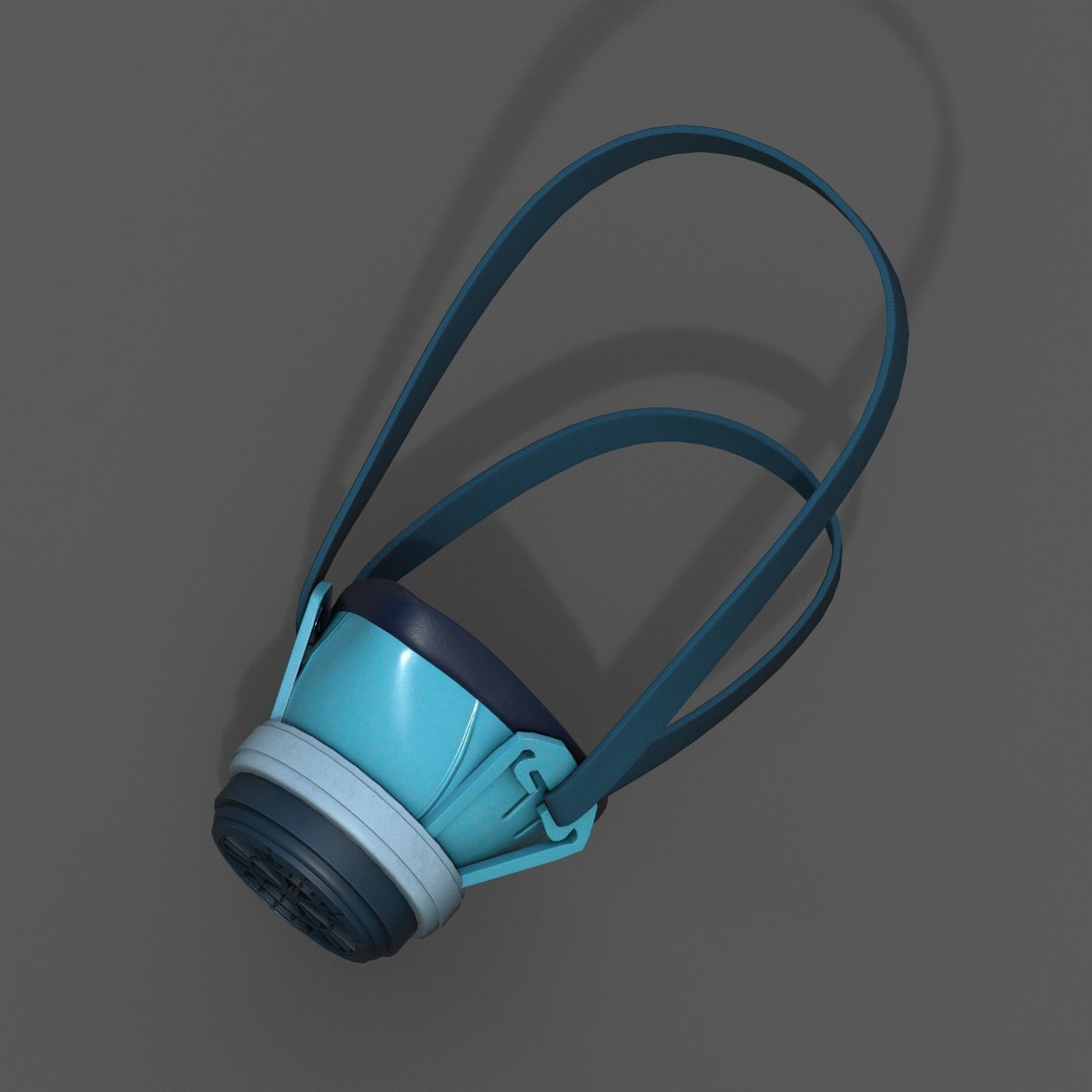 Gas mask respirator sci fi futuristic technology Low-poly 3D model_7