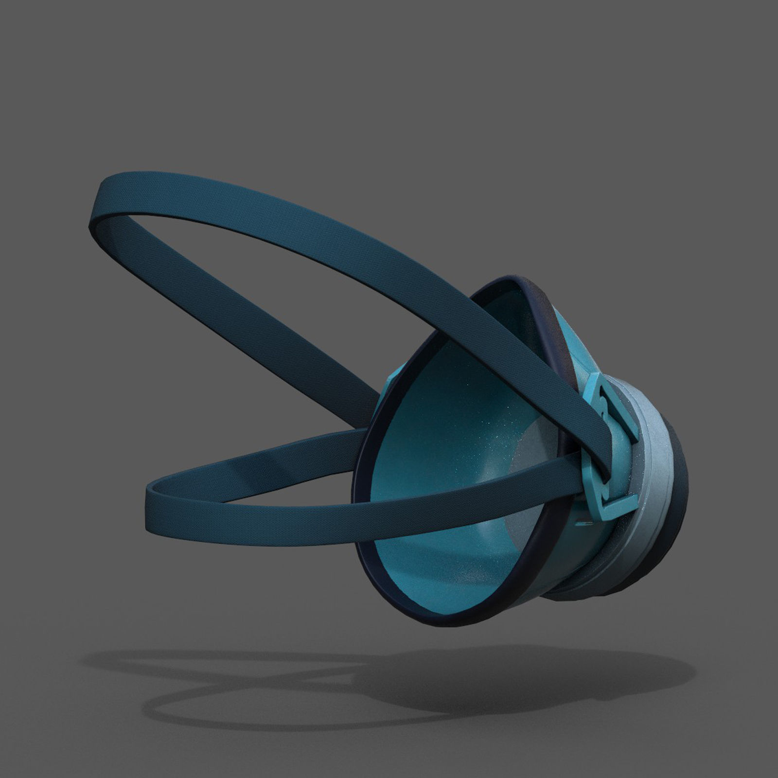 Gas mask respirator sci fi futuristic technology Low-poly 3D model_6