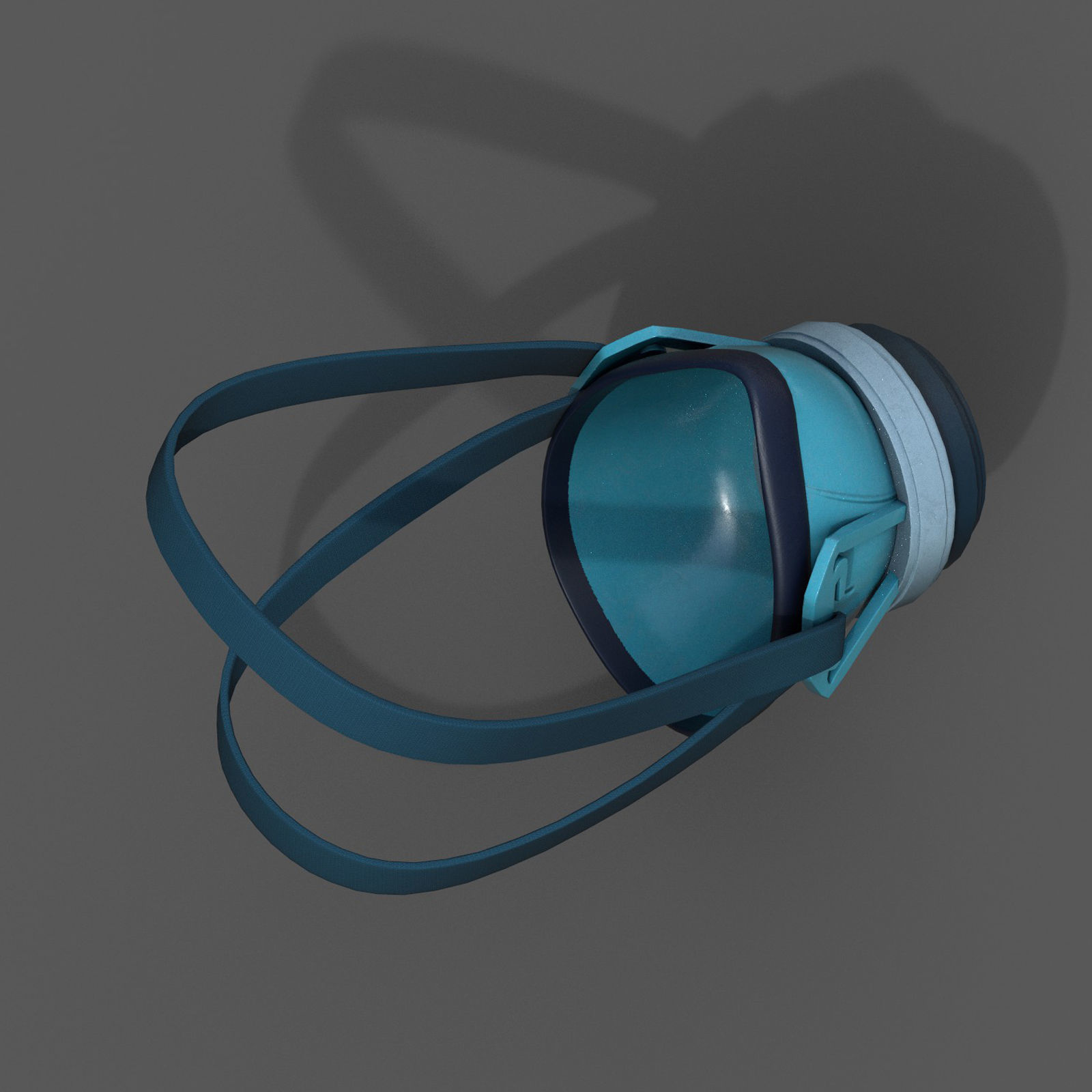 Gas mask respirator sci fi futuristic technology Low-poly 3D model_8