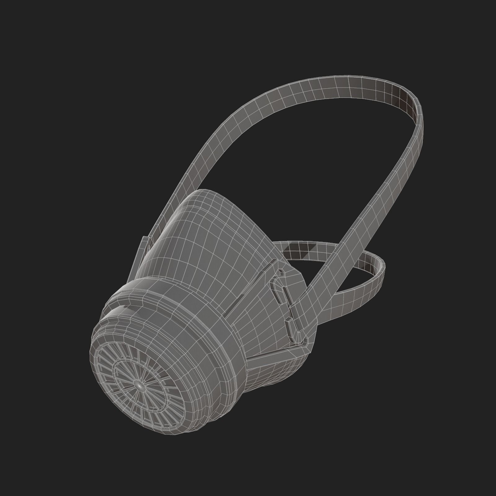 Gas mask respirator sci fi futuristic technology Low-poly 3D model_10
