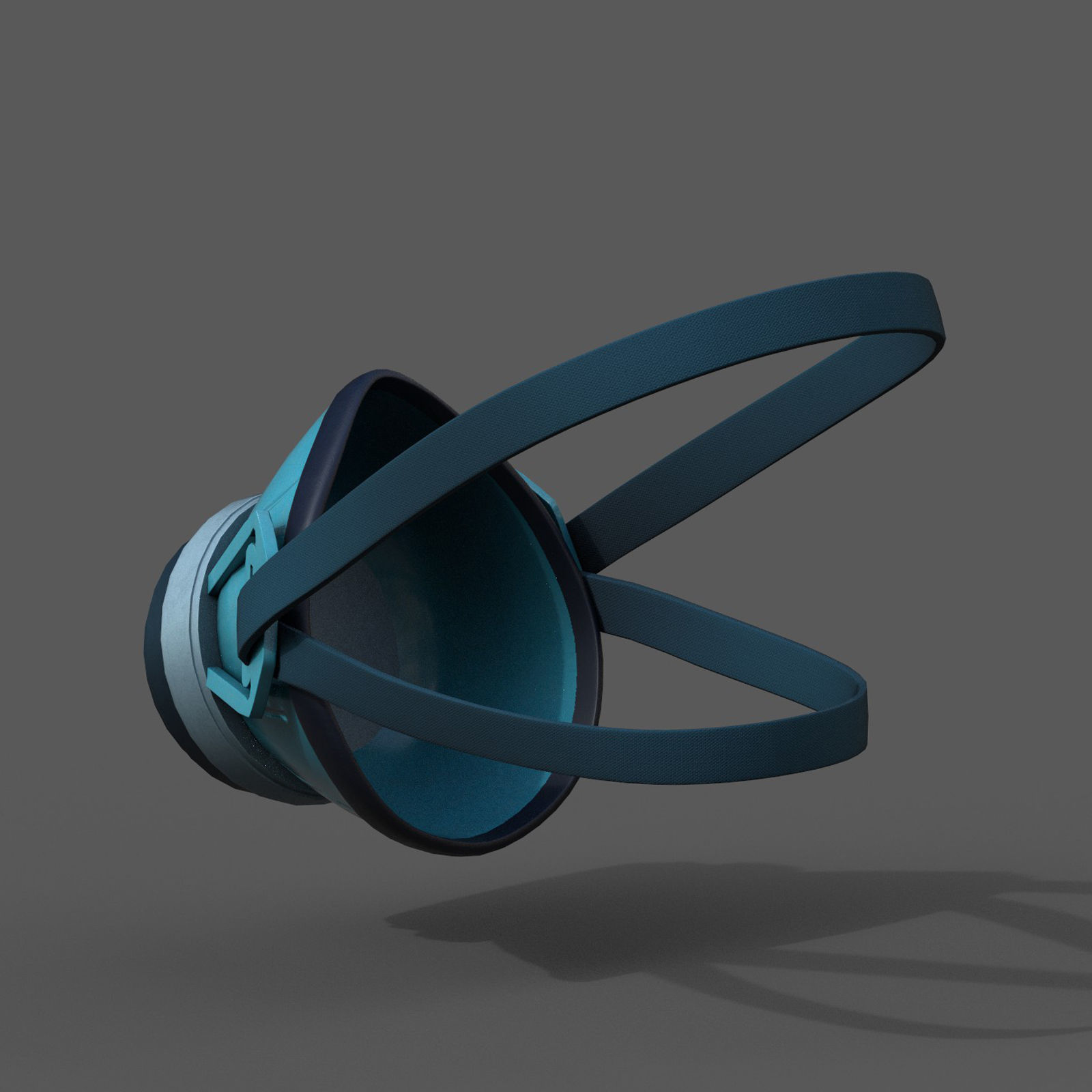 Gas mask respirator sci fi futuristic technology Low-poly 3D model_5