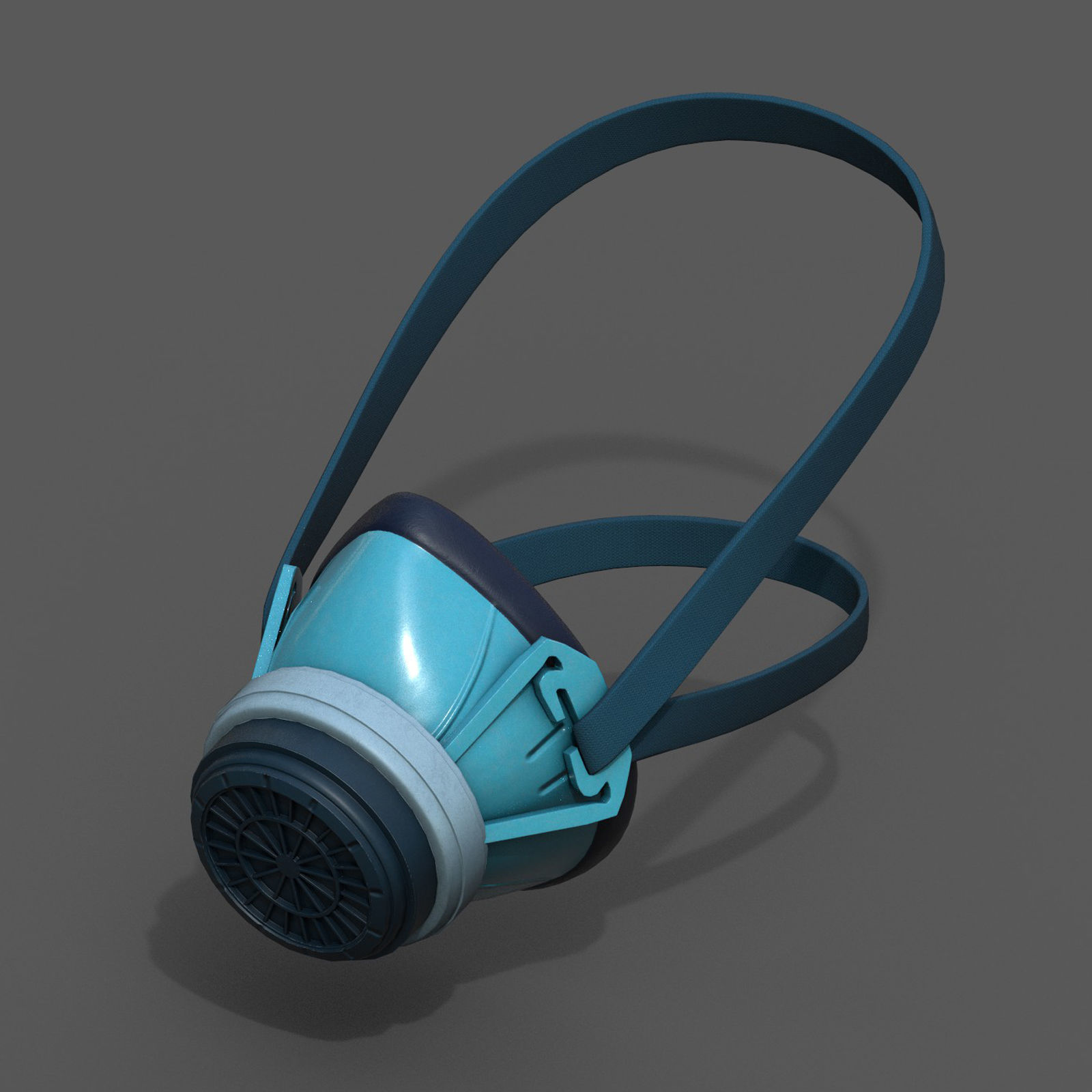Gas mask respirator sci fi futuristic technology Low-poly 3D model_3