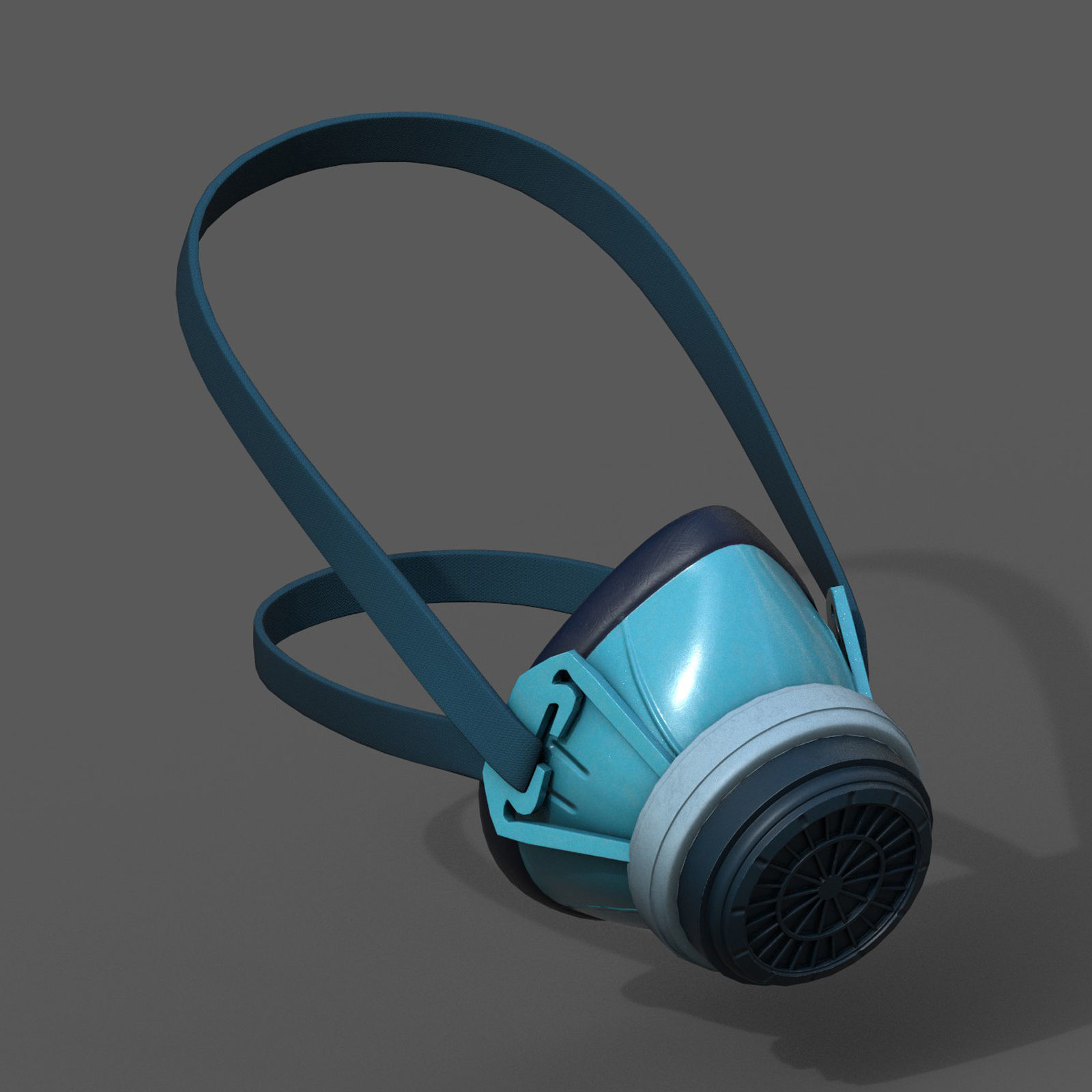 Gas mask respirator sci fi futuristic technology Low-poly 3D model_1
