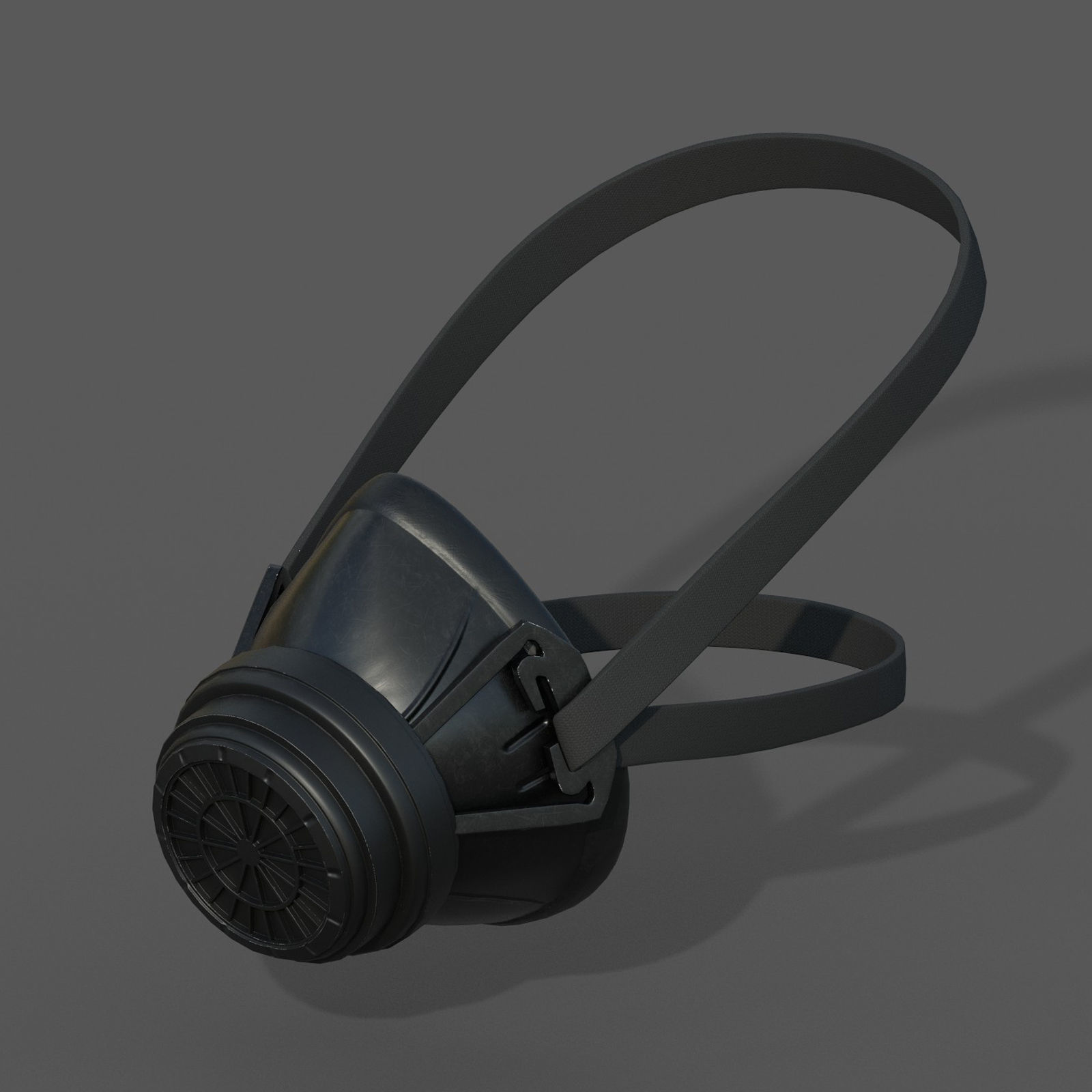 Gas mask protection futuristic technology armor develop  Low-poly 3D model_3