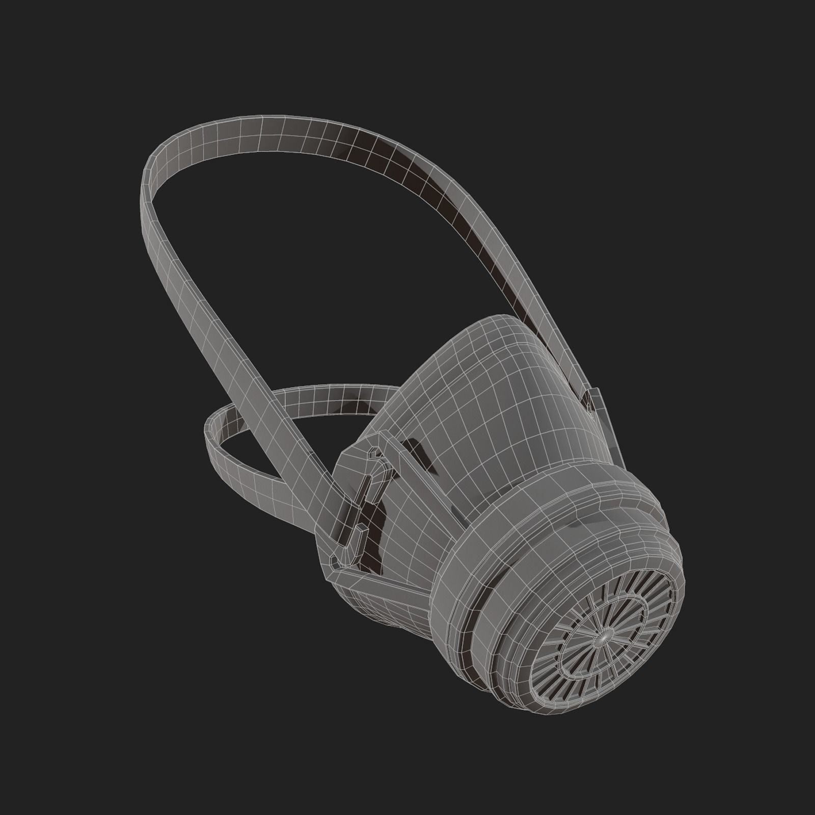 Gas mask protection futuristic technology armor develop  Low-poly 3D model_11