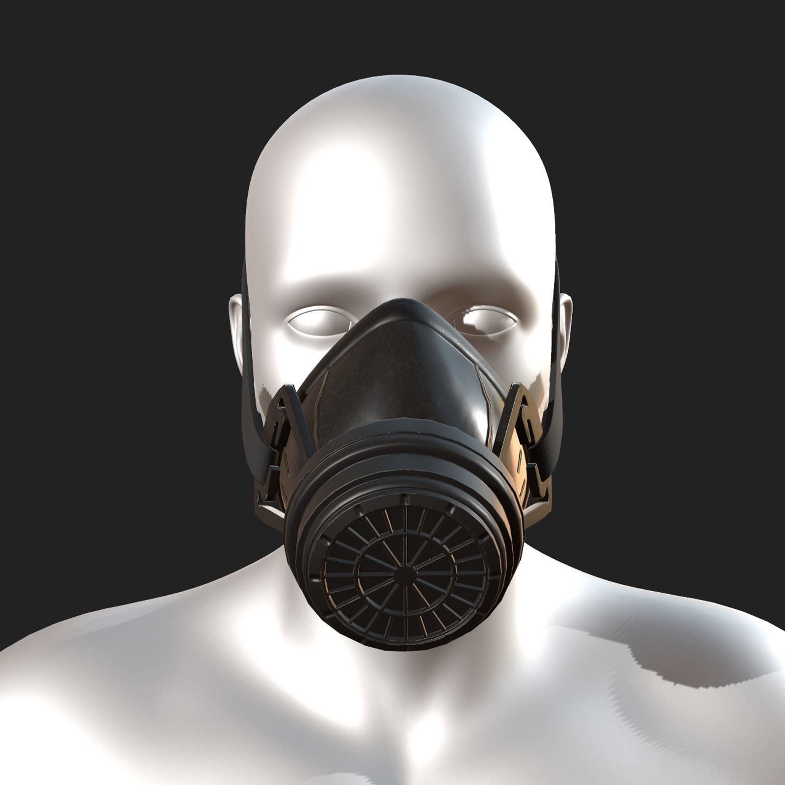 Gas mask protection futuristic technology armor develop  Low-poly 3D model_5