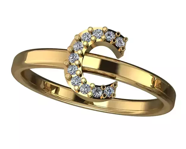 Letter C ring