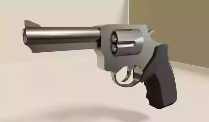 Revolver Caliber 38 for Games - Gun - Weapon -Arma Low-poly 3D model