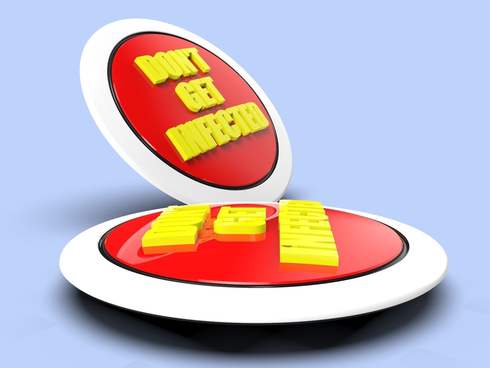 Badge DONT GET INFECTED for 3D printing 3D print model_1