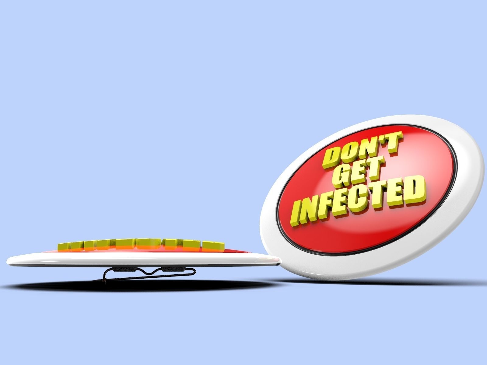 Badge DONT GET INFECTED for 3D printing 3D print model_4
