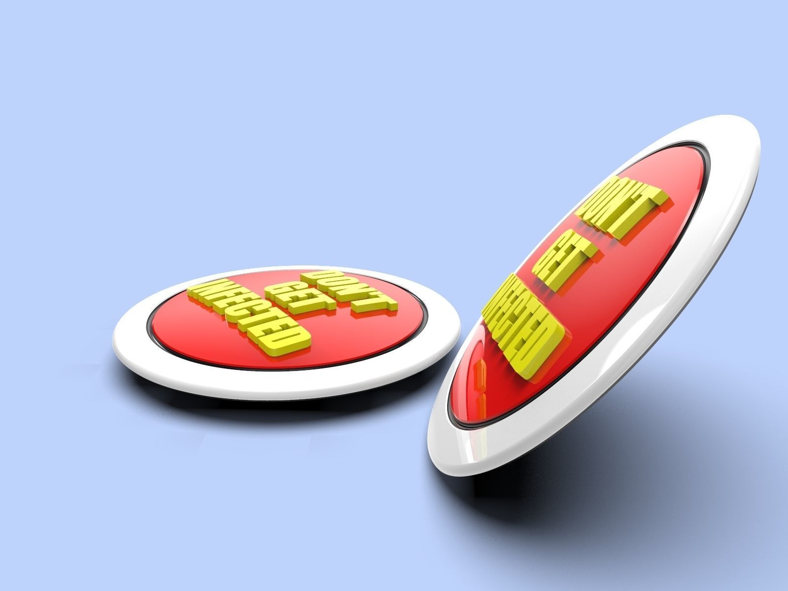 Badge DONT GET INFECTED for 3D printing 3D print model_2