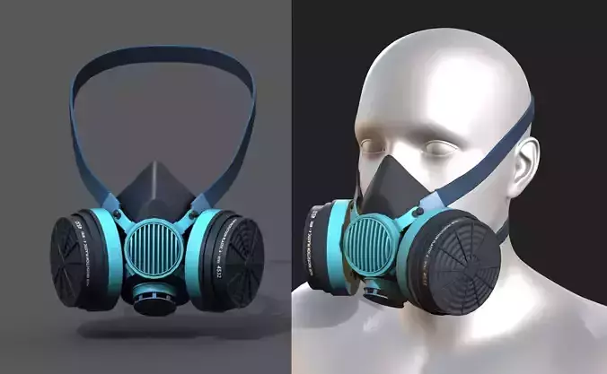 Gas mask helmet 3d safety isolated fantasy futuristic 