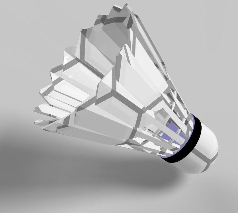Shuttlecock Badminton Feather Low-poly 3D model_17