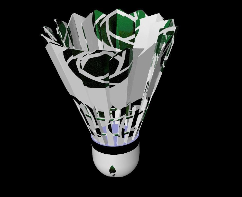 Shuttlecock Badminton Feather Low-poly 3D model_22