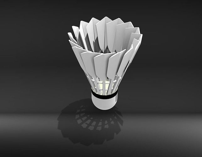  Shuttlecock Badminton Feather Low-poly 3D model