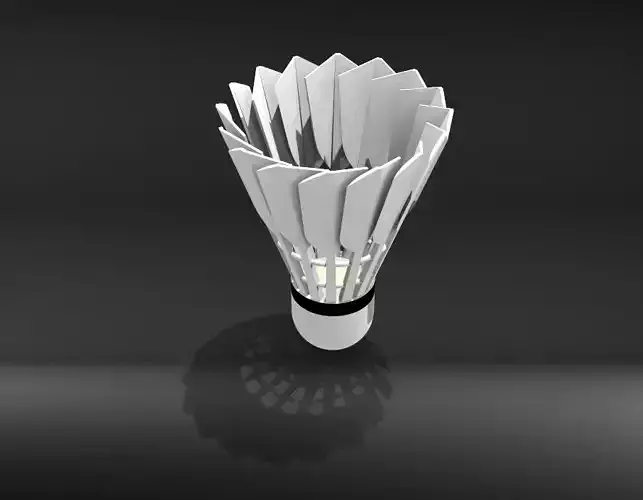  Shuttlecock Badminton Feather Low-poly 3D model