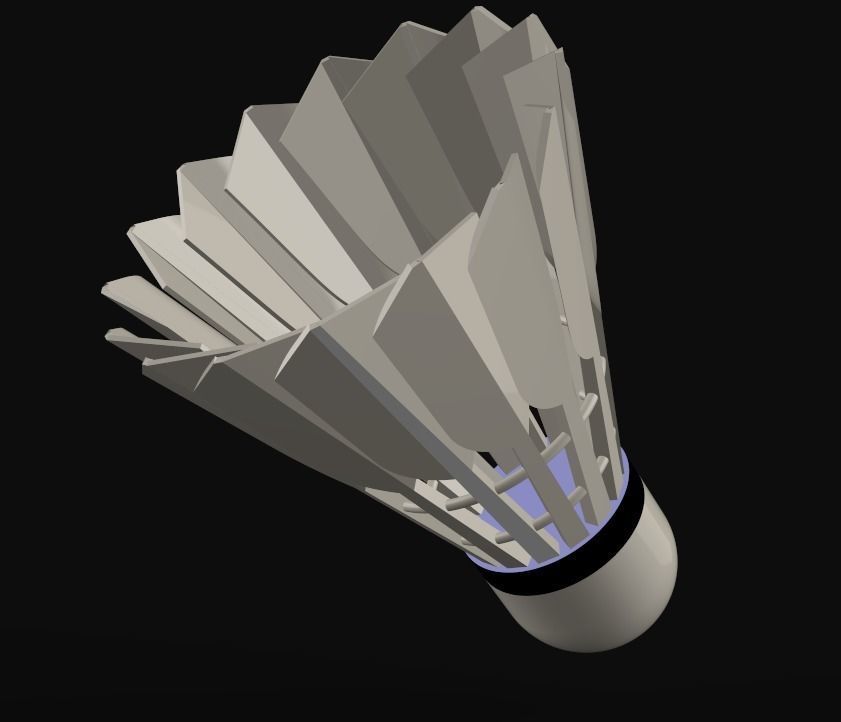 Shuttlecock Badminton Feather Low-poly 3D model_13
