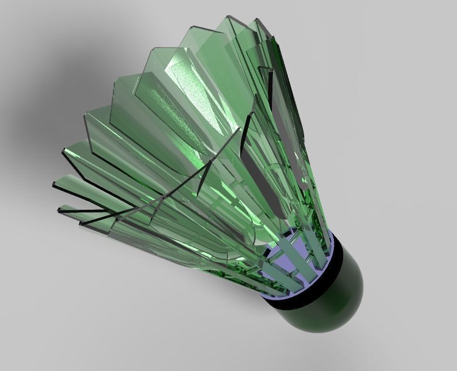 Shuttlecock Badminton Feather Low-poly 3D model_23