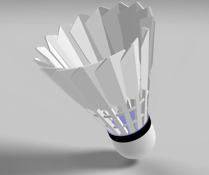 Shuttlecock Badminton Feather Low-poly 3D model_21