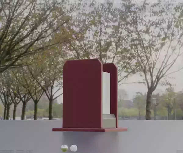 Street Light 8 Bollard 200mm Dark Red Version 1 Low-poly 3D model