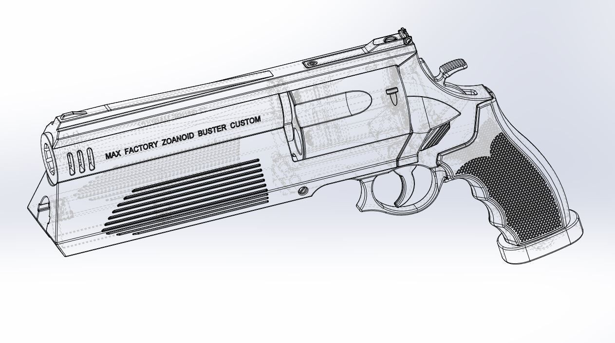 Zoanoid Buster revolver from the Guyver 3D model_23