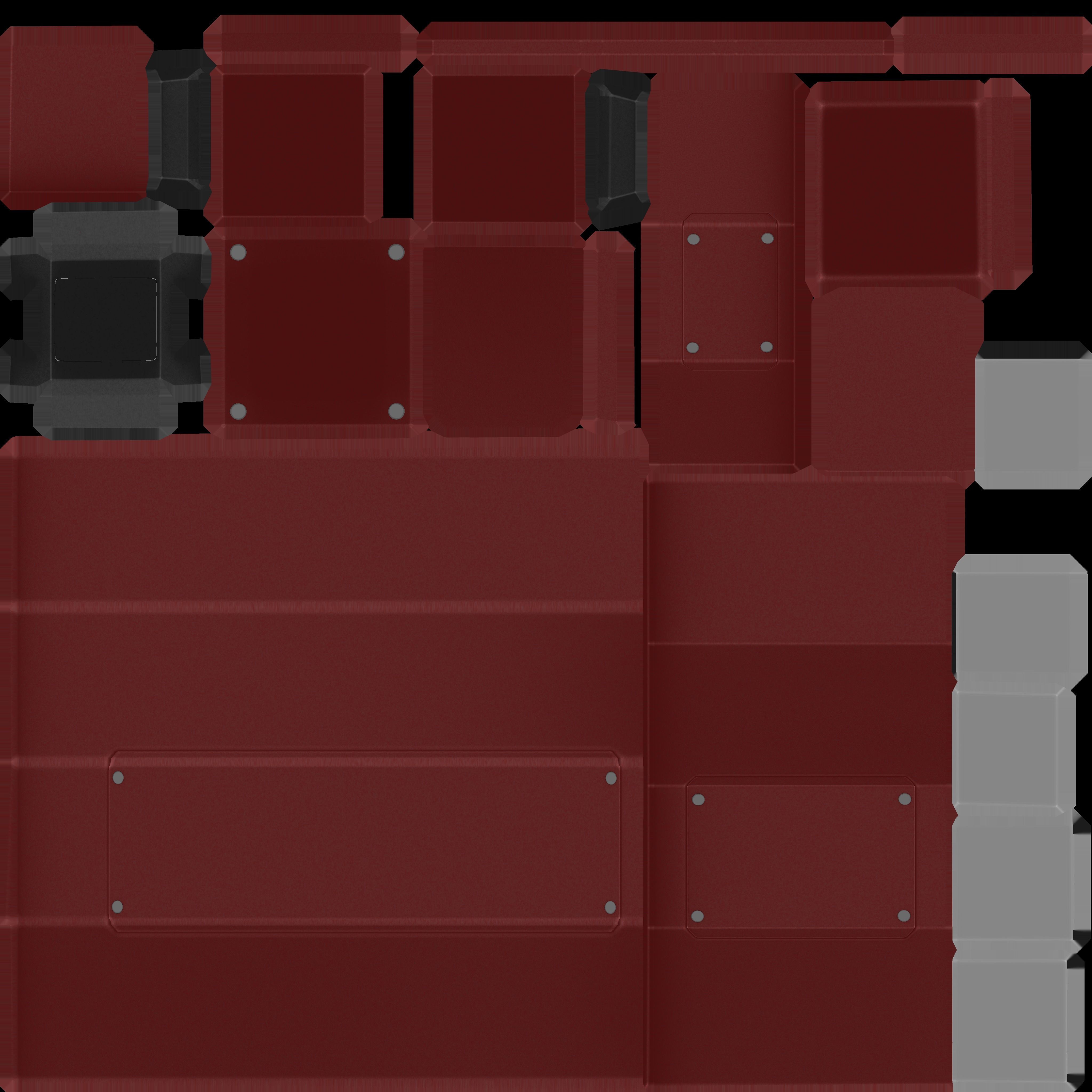 Street Light 8 Bollard 350mm Dark Red Version 1 Low-poly 3D model_100