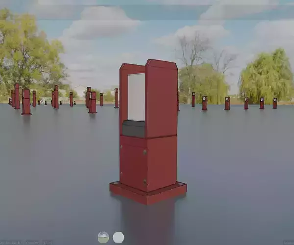 Street Light 8 Bollard 350mm Dark Red Version 1 Low-poly 3D model