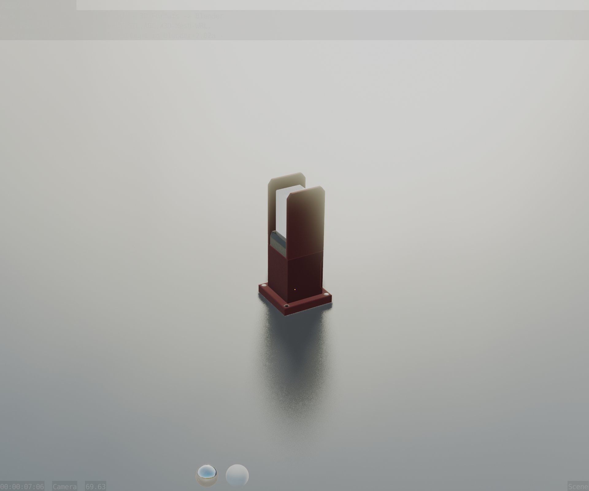 Street Light 8 Bollard 350mm Dark Red Version 1 Low-poly 3D model_80