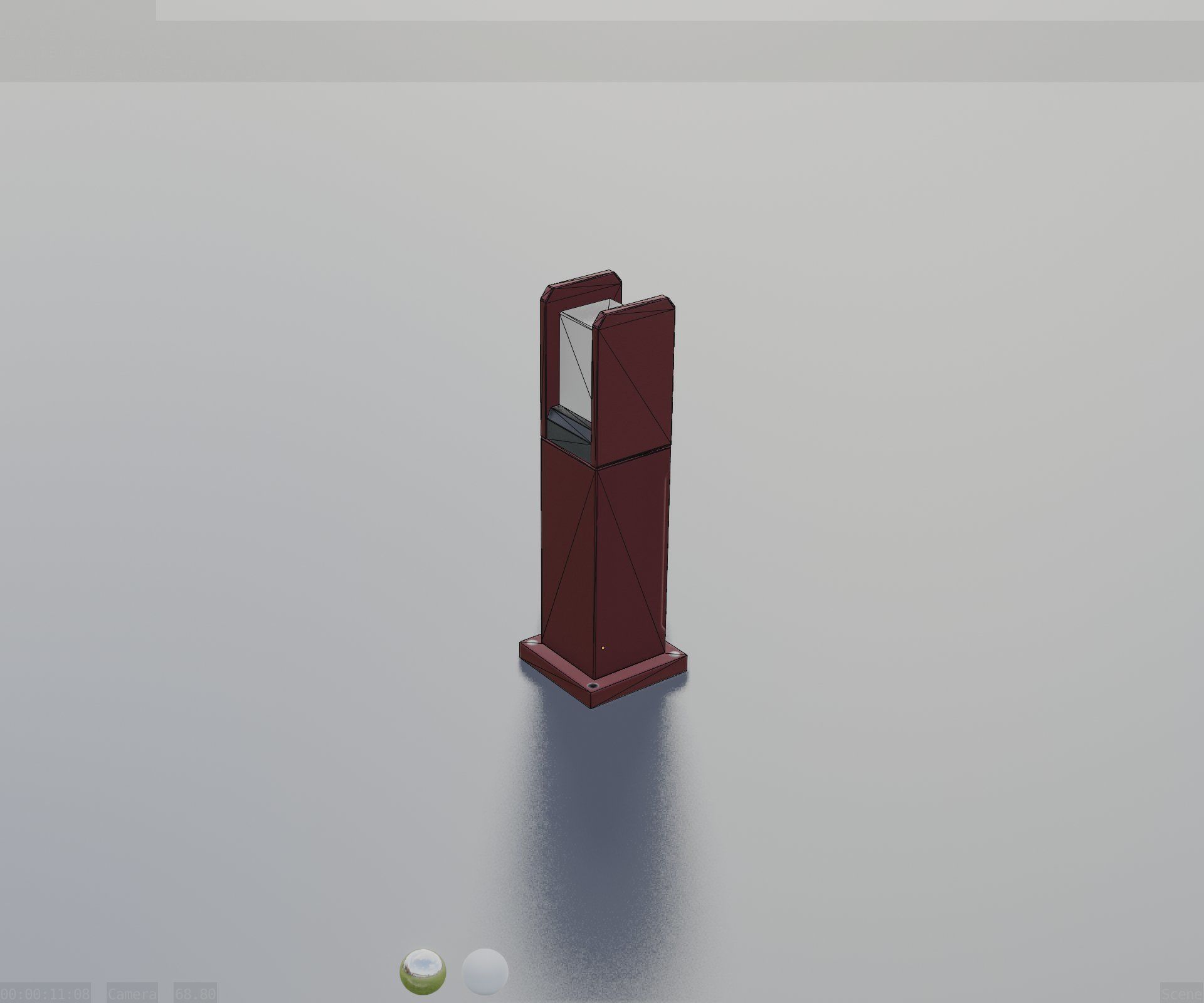 Street Light 8 Bollard 500mm Dark Red Version 1 Low-poly 3D model_72