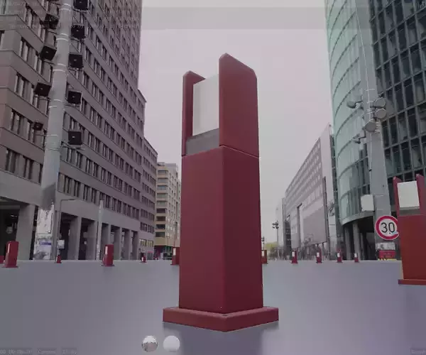 Street Light 8 Bollard 500mm Dark Red Version 1 Low-poly 3D model