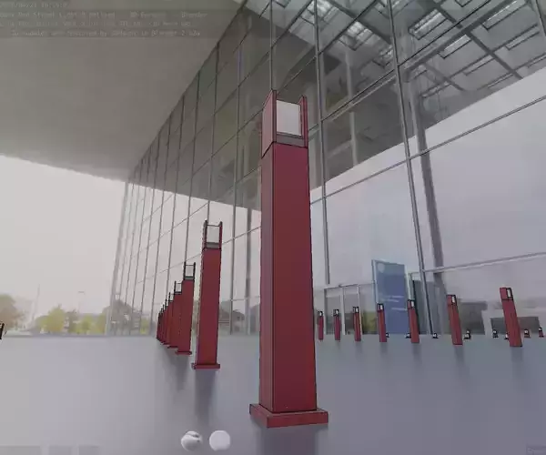 Street Light 8 Bollard 900mm Dark Red Version 1 Low-poly 3D model