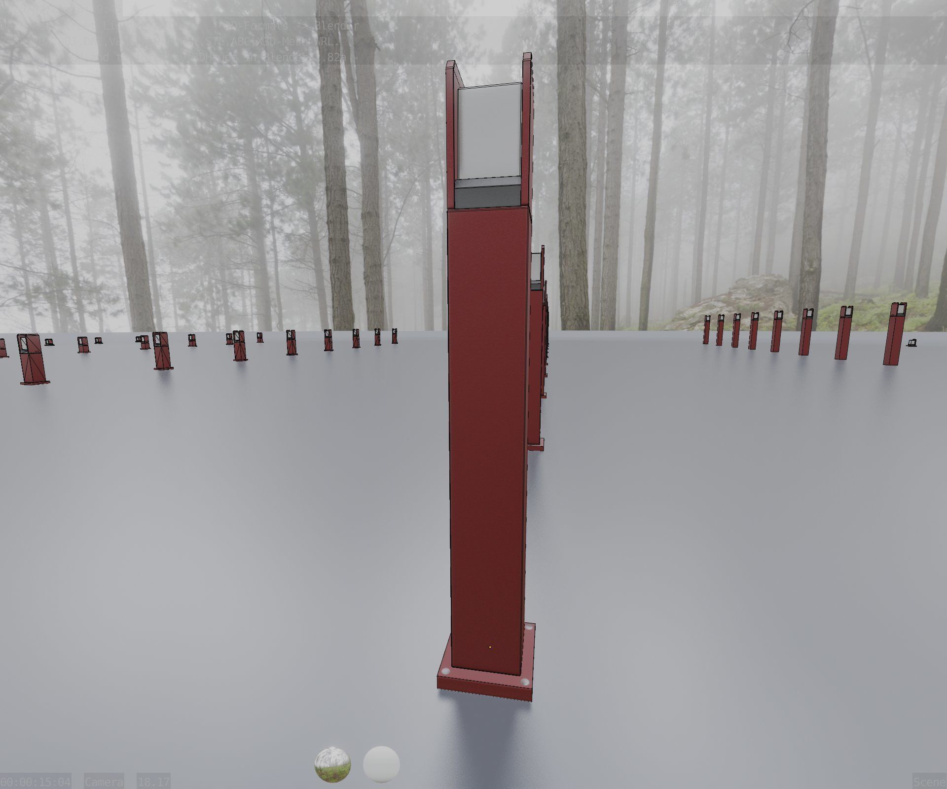 Street Light 8 Bollard 900mm Dark Red Version 1 Low-poly 3D model_64