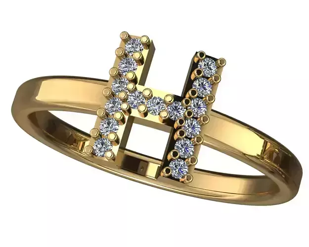 Letter H ring