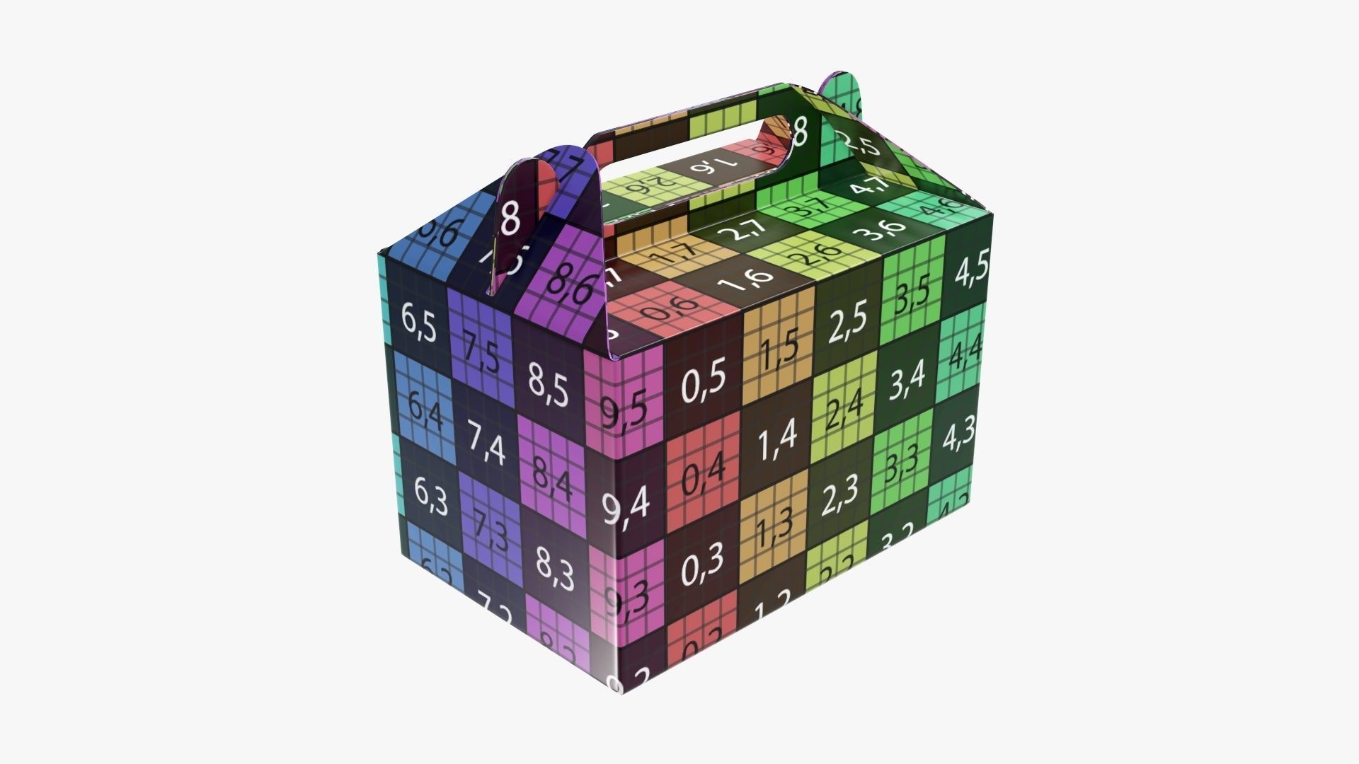 Gable cardboard box 3D model_10