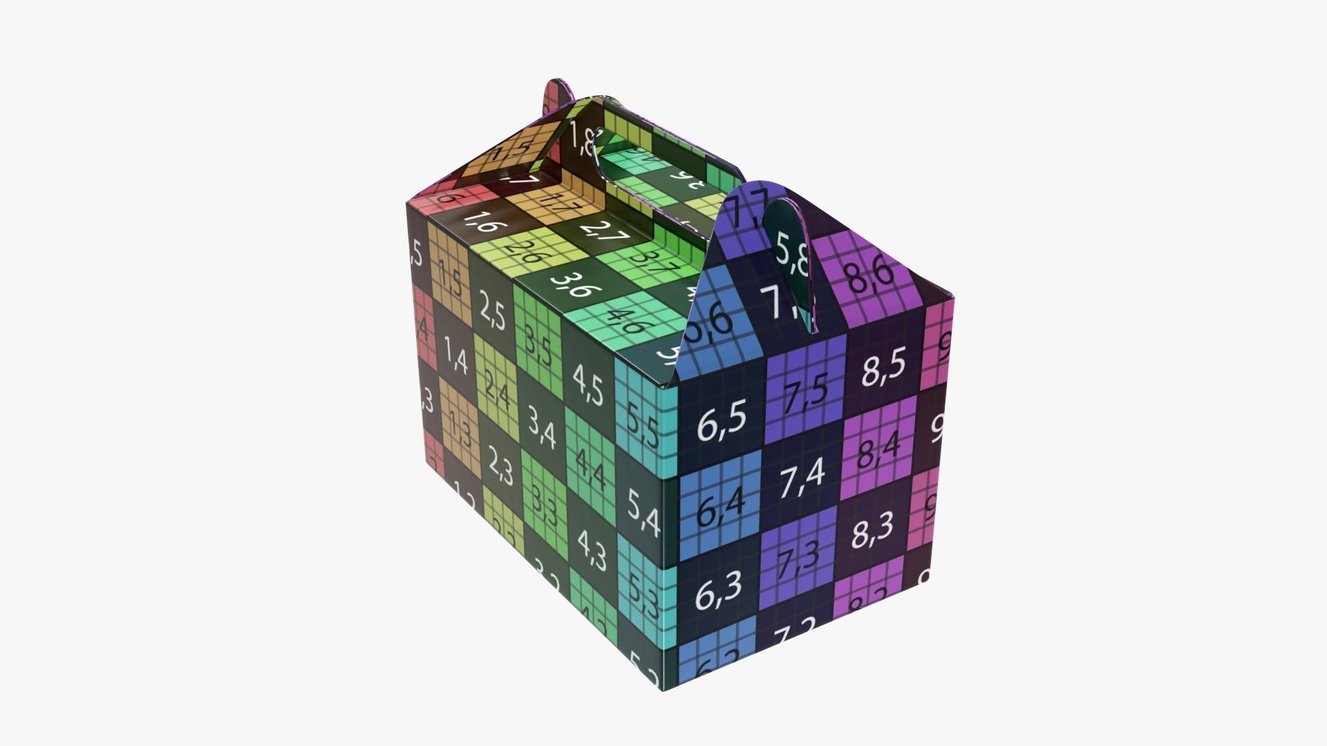 Gable cardboard box 3D model_11