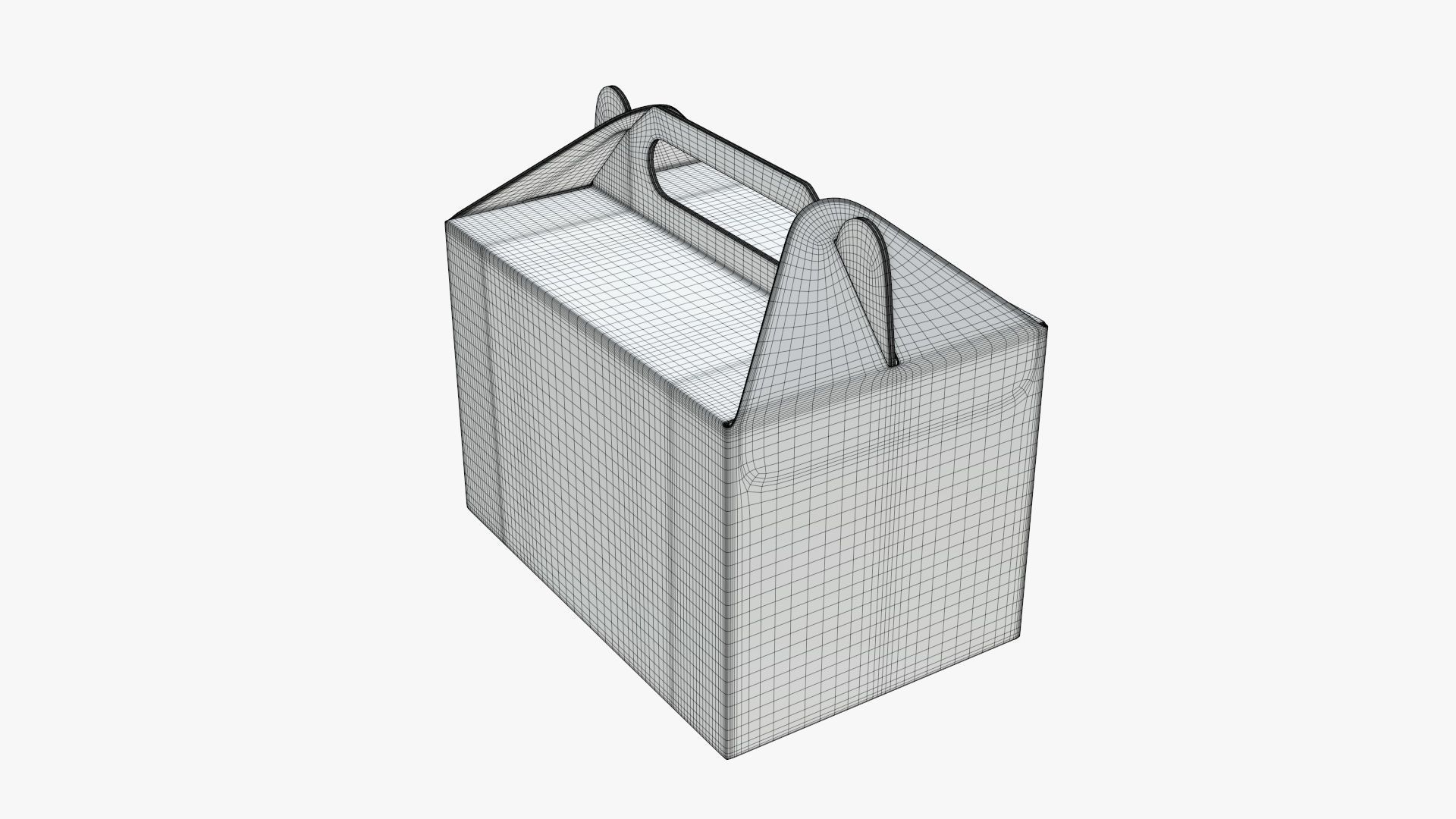 Gable cardboard box 3D model_6