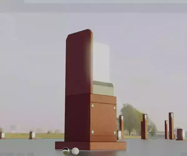 Street Light 8 Bollard 350 mm Dark Red Version 2 Low-poly 3D model