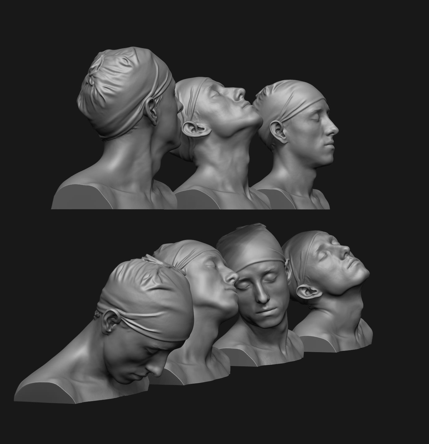 Neck Anatomy Reference Set 3D print model_1