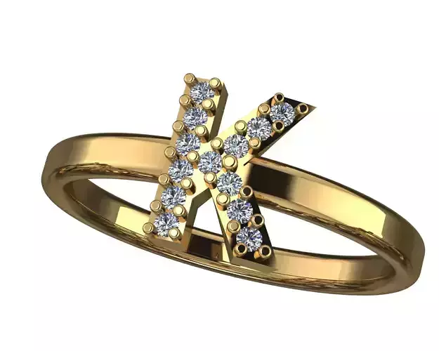 Letter K ring