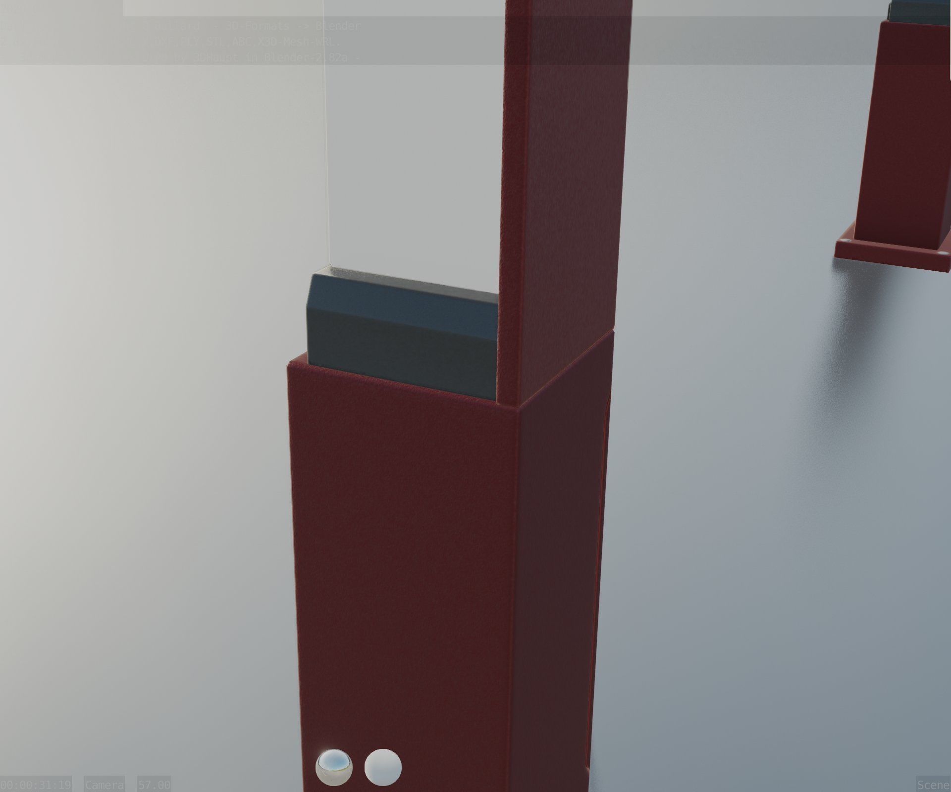 Street Light 8 Bollard 500 mm Dark Red Version 2 Low-poly 3D model_74