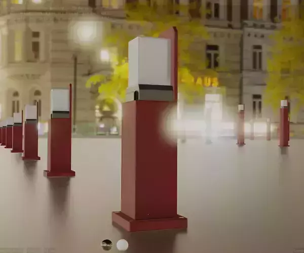 Street Light 8 Bollard 500 mm Dark Red Version 2 Low-poly 3D model