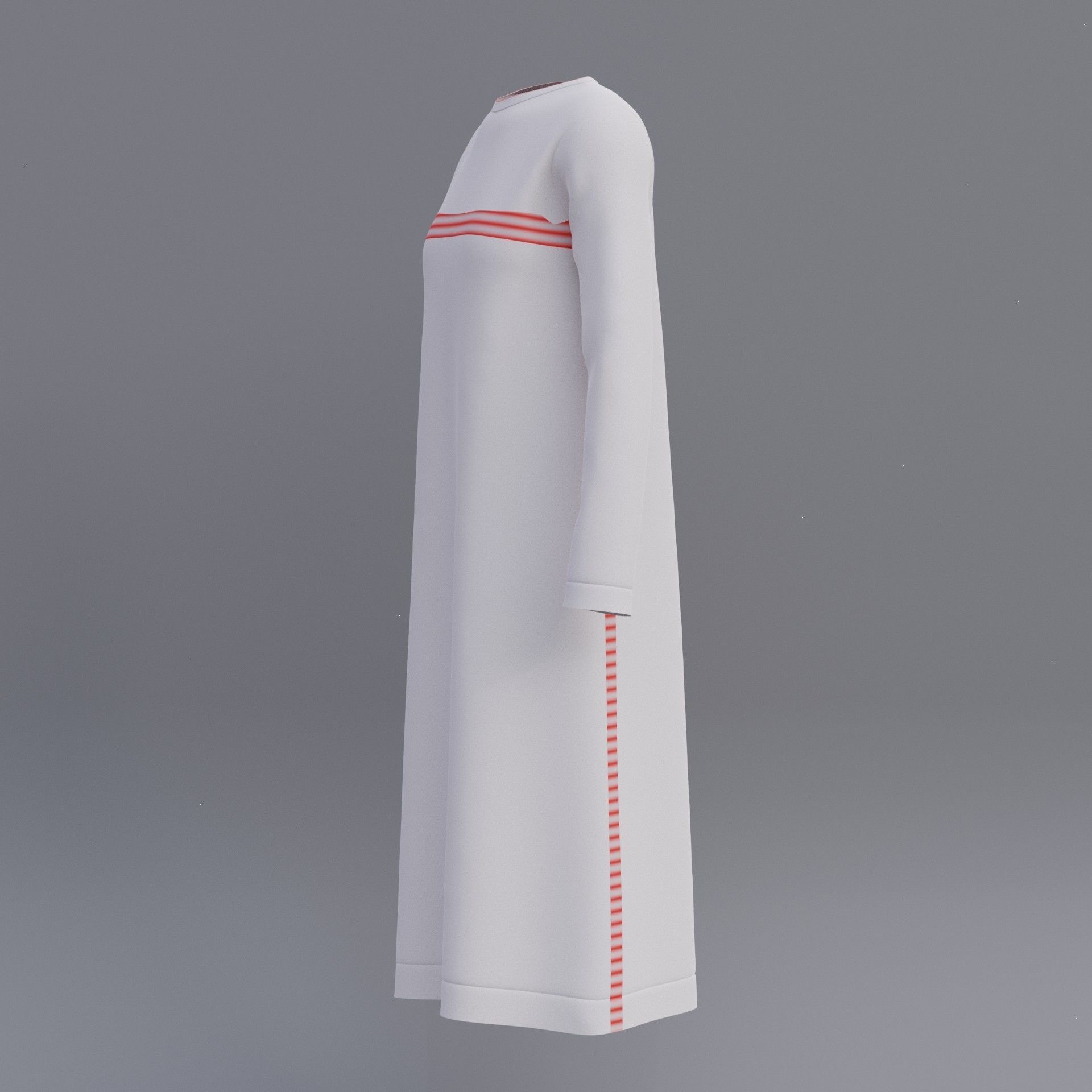 Female shirt dress Low-poly 3D model_13