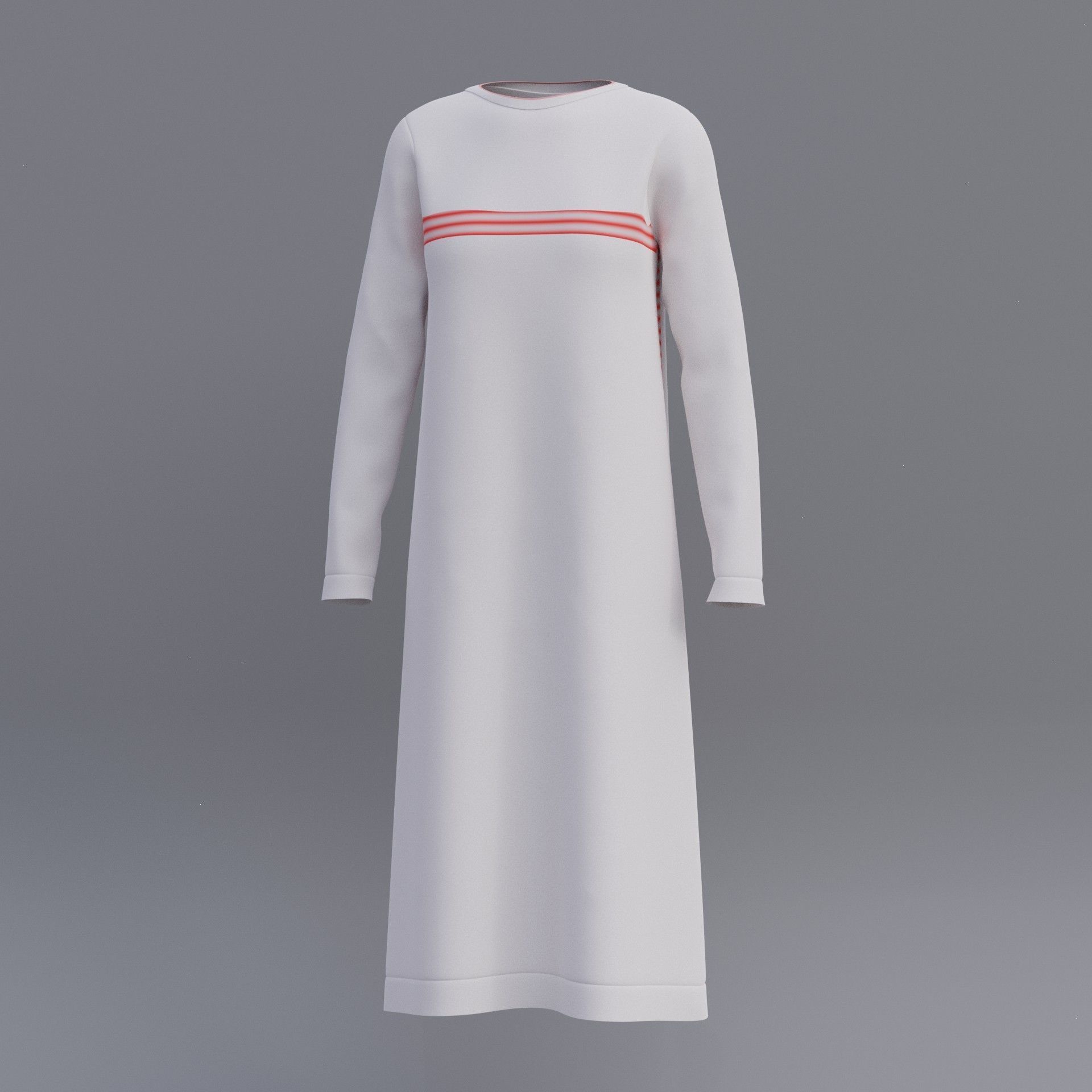 Female shirt dress Low-poly 3D model_16