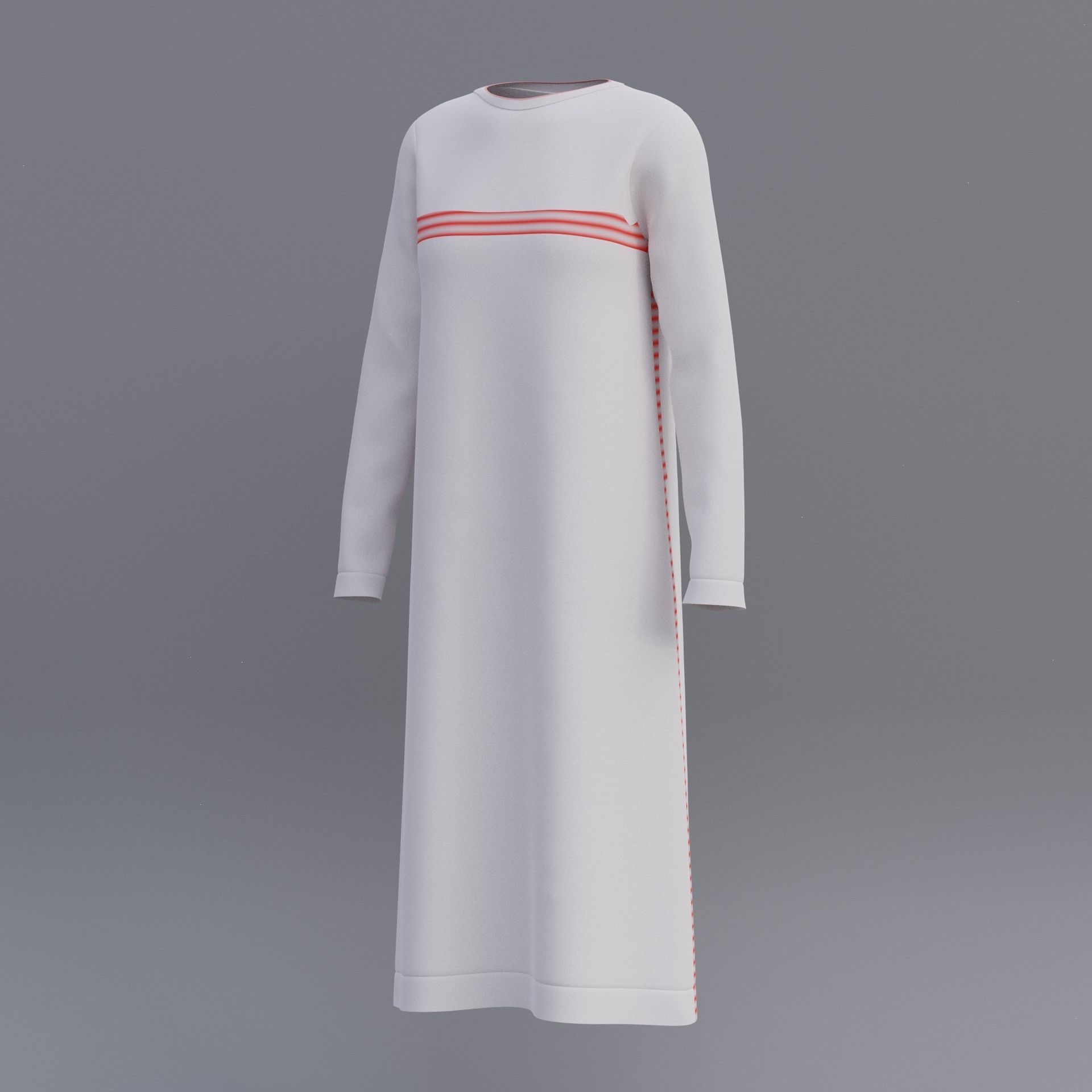 Female shirt dress Low-poly 3D model_14