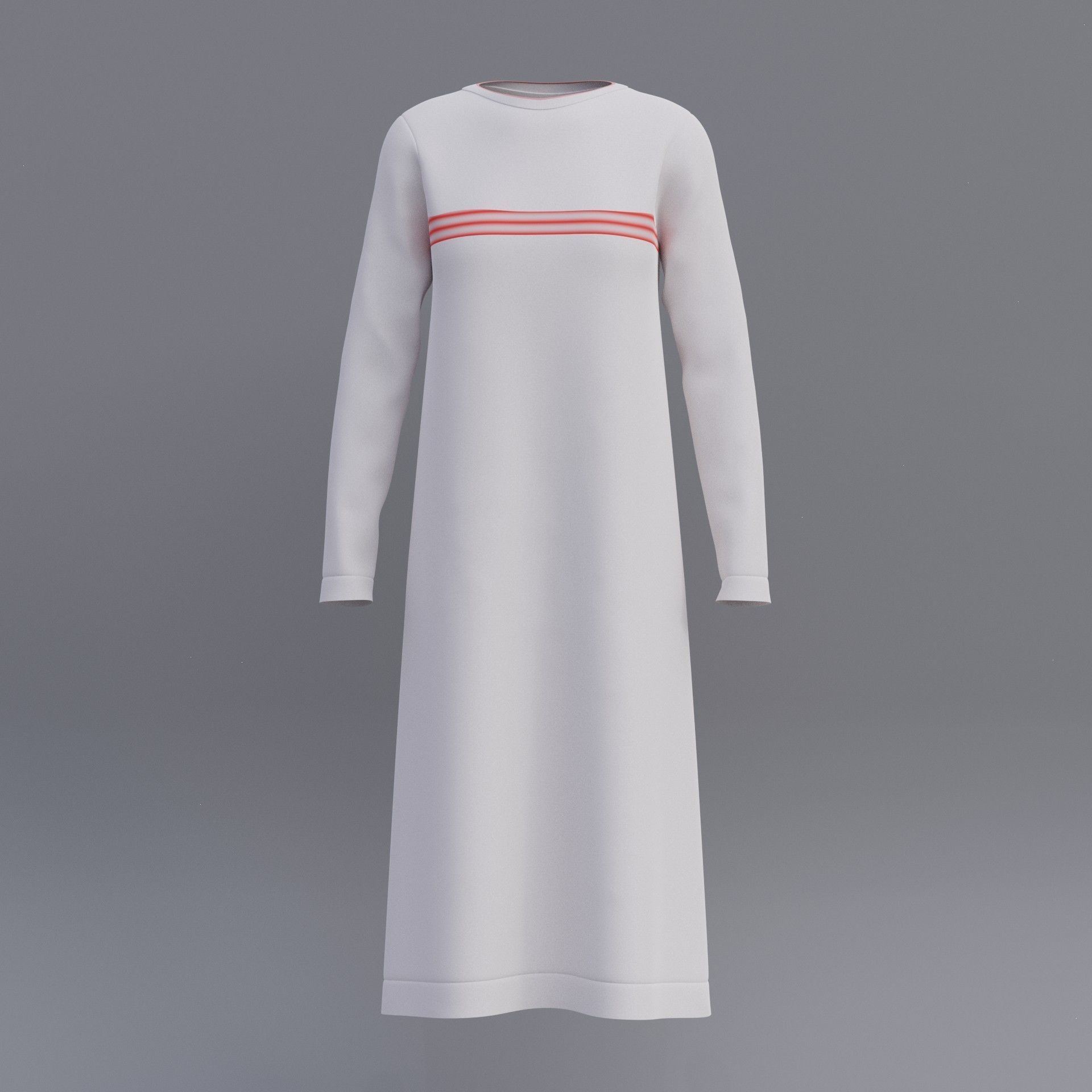 Female shirt dress Low-poly 3D model_18