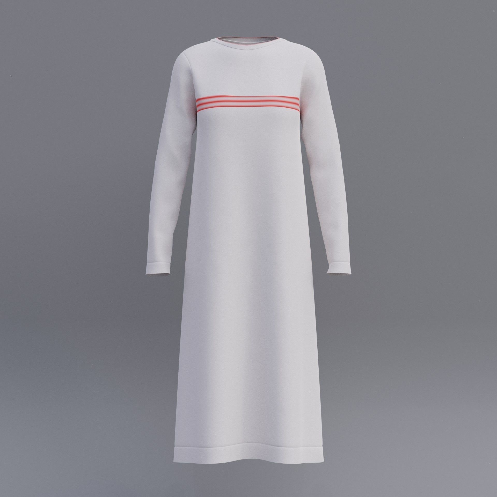 Female shirt dress Low-poly 3D model_2
