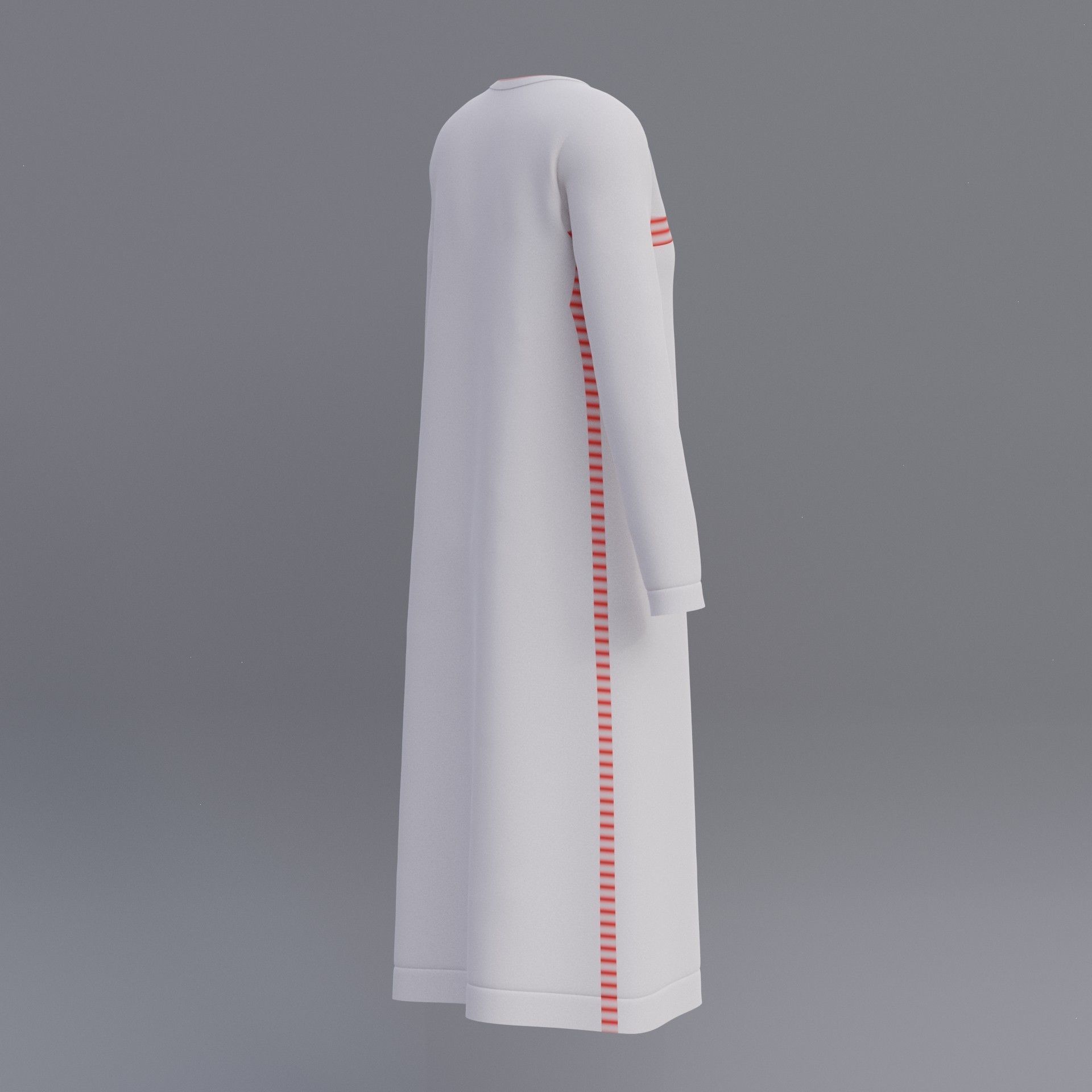 Female shirt dress Low-poly 3D model_5