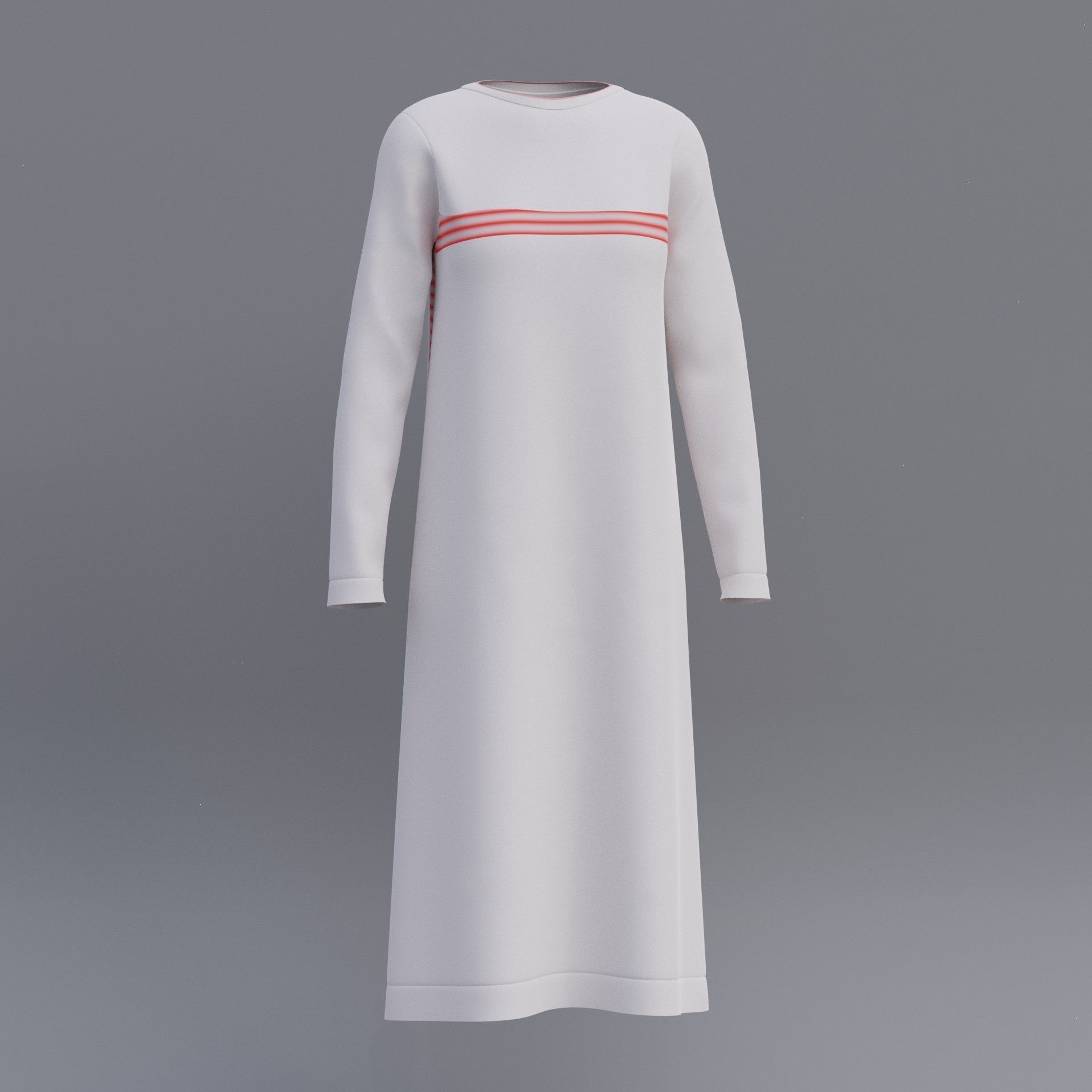 Female shirt dress Low-poly 3D model_1
