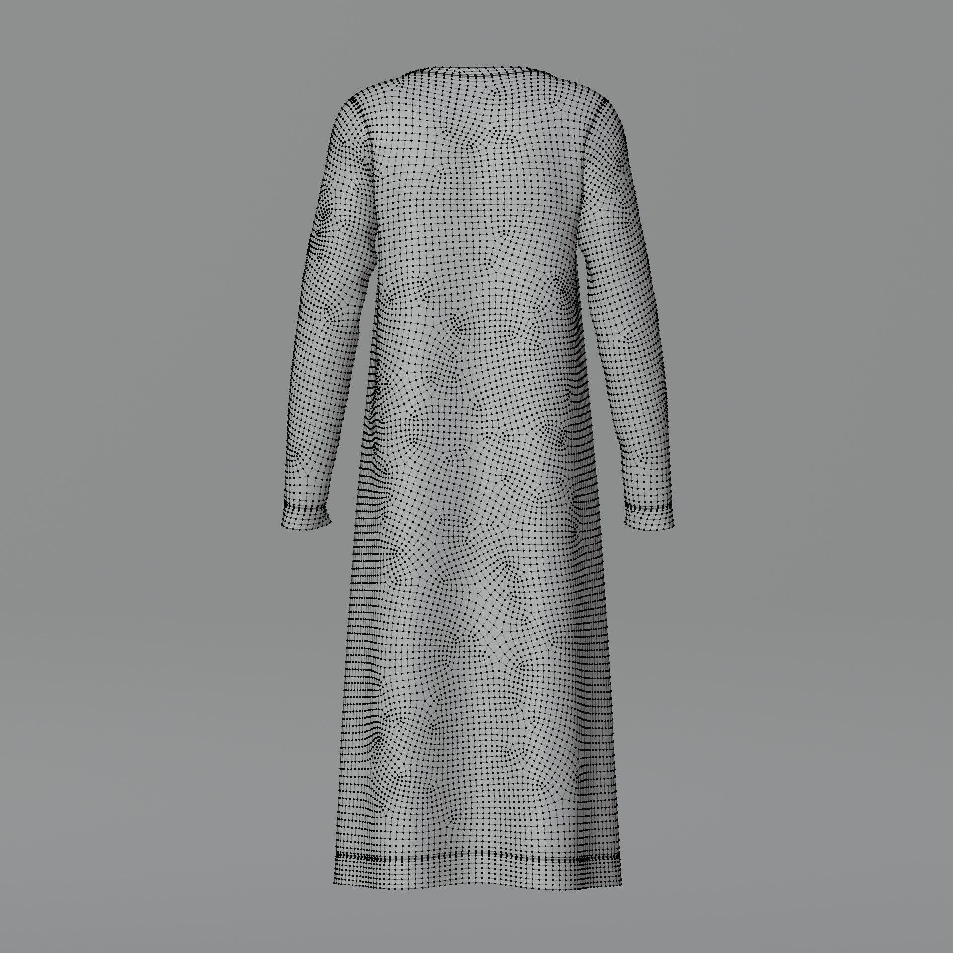 Female shirt dress Low-poly 3D model_20